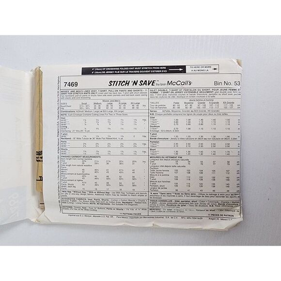 Easy Stitch n' Save by McCall's Clothing Pattern Number 7469 A New Old Stock - Picture 2 of 3
